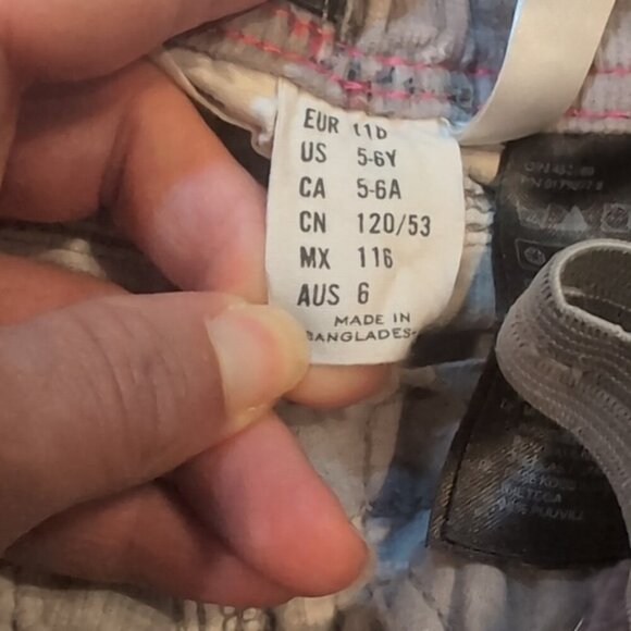 3/$20 H&M L.O.G.G. Floral Corduroy Pants Girls 5 6 Back To School Adjustable - Picture 8 of 11